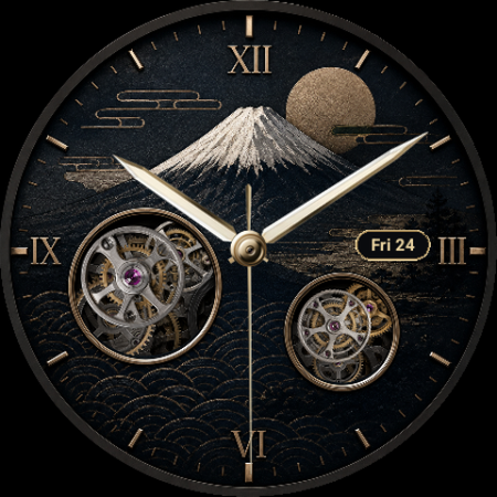 Moonlit Fuji watch face